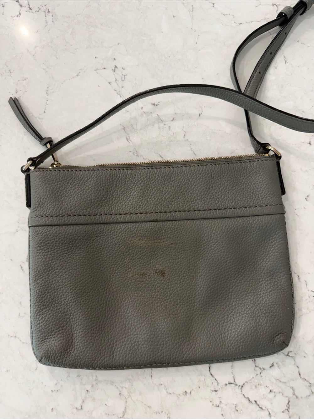 kate spade Gray Pebbled Leather Crossbody with Gold Hardware - Picture 8 of 9